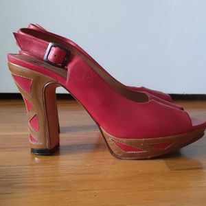 John Fluevog red heels -- The Bunford